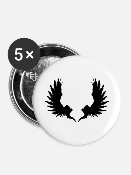 Flügel - Buttons groß 56 mm (5er Pack) - Weiß