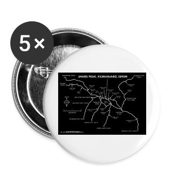 Kilimanjaro Routes - Buttons large 2.2''/56 mm (5-pack) - white - Front