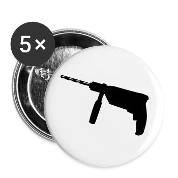 Bohrmaschine - Werkzeug - Buttons groß 56 mm (5er Pack) - Weiß - Vorne