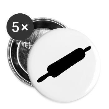 Bäcker Nudelholz - Buttons groß 56 mm (5er Pack) - Weiß - Vorne