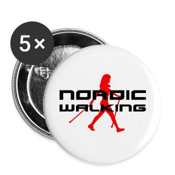 Nordic Walking - Buttons groß 56 mm (5er Pack) - Weiß - Vorne