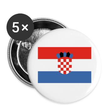 croatia - Buttons large 2.2''/56 mm (5-pack) - white - Front