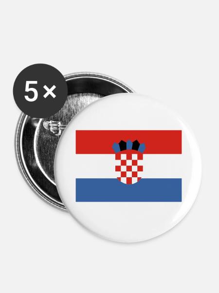 croatia - Buttons large 2.2''/56 mm (5-pack) - white