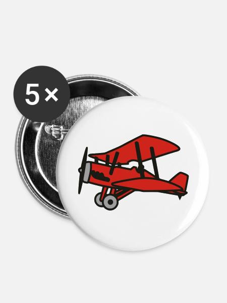 airplane / aircraft - Buttons large 2.2''/56 mm (5-pack) - white