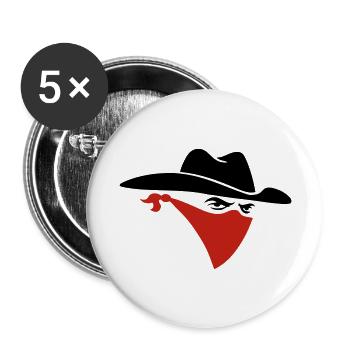Cowboy - Buttons groß 56 mm (5er Pack) - Weiß - Vorne