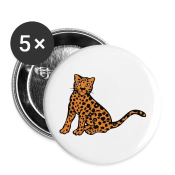 leopard - Buttons large 2.2''/56 mm (5-pack) - white - Front