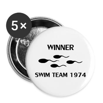 winner swim team 1974 - Buttons large 2.2''/56 mm (5-pack) - white - Front
