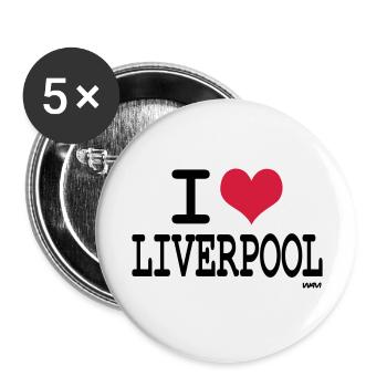 i love by wam - Buttons large 2.2''/56 mm (5-pack) - white - Front