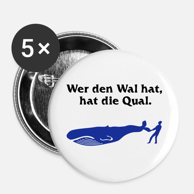 Wal = Qual - Buttons groß 56 mm (5er Pack) - Weiß