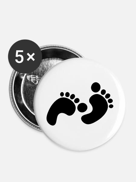 footprints - Buttons large 2.2''/56 mm (5-pack) - white