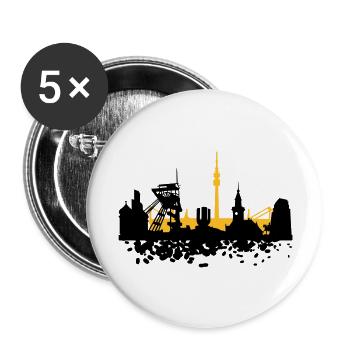 Dortmund Skyline - Buttons groß 56 mm (5er Pack) - Weiß - Vorne