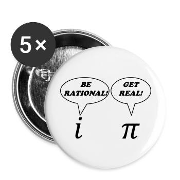 Math: Get Real - Lot de 5 grands badges (56 mm) - blanc - Devant