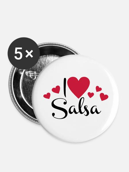 salsa - Buttons groß 56 mm (5er Pack) - Weiß
