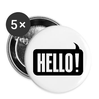 Hello! - Buttons large 2.2''/56 mm (5-pack) - white - Front