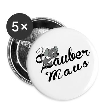 Zauber Maus - Buttons groß 56 mm (5er Pack) - Weiß - Vorne