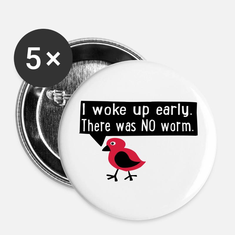 early bird - Buttons large 2.2''/56 mm (5-pack) - white