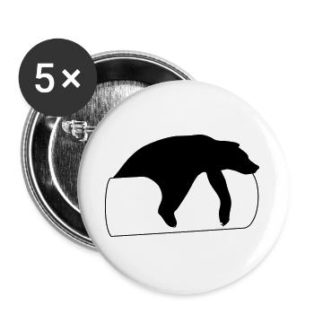 Chill Bär Schlafen Grizzly Ruhe Entspannen - Buttons groß 56 mm (5er Pack) - Weiß - Vorne