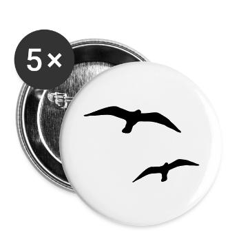 freedom 2 - Buttons groß 56 mm (5er Pack) - Weiß - Vorne