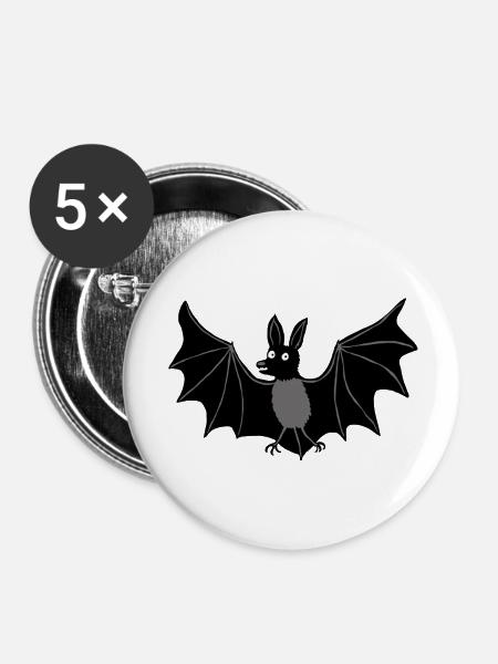 Fledermaus c - Buttons groß 56 mm (5er Pack) - Weiß