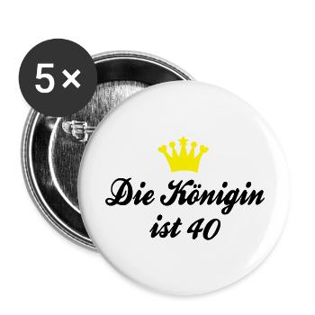 40. Geburtstag - Buttons groß 56 mm (5er Pack) - Weiß - Vorne