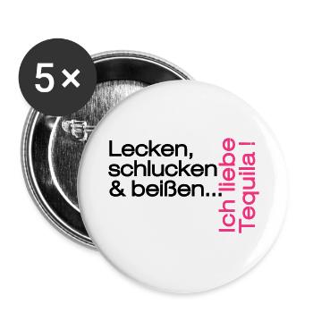 tequilla - Buttons groß 56 mm (5er Pack) - Weiß - Vorne