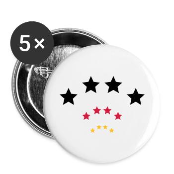 4 Sterne für Schwarz rot gold / 4 stars (3c) - Buttons large 2.2''/56 mm (5-pack) - white - Front