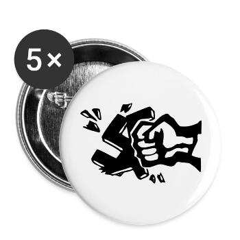 Gegen Nazis - Buttons groß 56 mm (5er Pack) - Weiß - Vorne