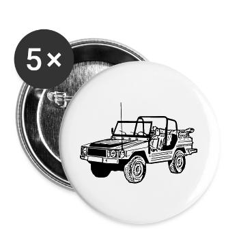 Offroad ,Geländewagen , 4x4 Fun , Kult , Auto (25) - Buttons groß 56 mm (5er Pack) - Weiß - Vorne