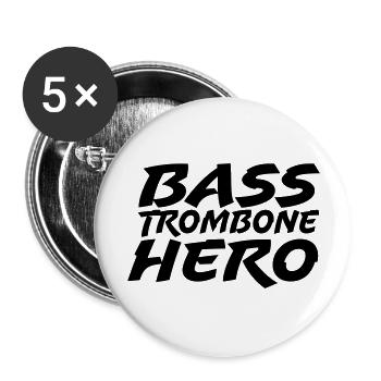 Bass Trombone Hero - Buttons large 2.2''/56 mm (5-pack) - white - Front
