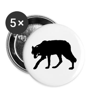 wolf_2 - Buttons groß 56 mm (5er Pack) - Weiß - Vorne