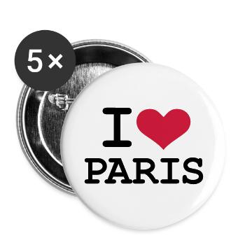 I - love - Paris - Buttons large 2.2''/56 mm (5-pack) - white - Front