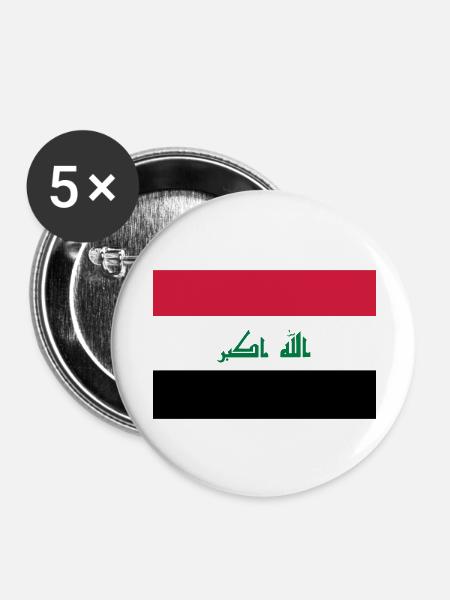 Irak - Buttons groß 56 mm (5er Pack) - Weiß