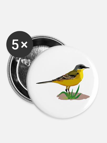 Nordische Schafstelze - Buttons groß 56 mm (5er Pack) - Weiß