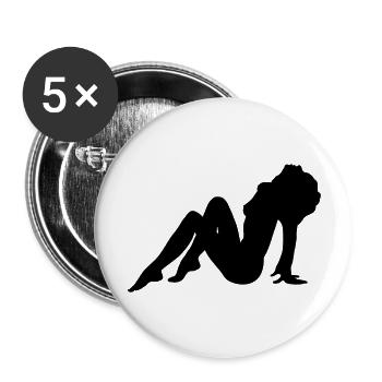 Naked Girl Silhouette - Buttons large 2.2''/56 mm (5-pack) - white - Front