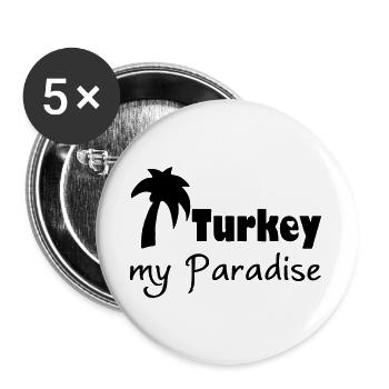 Turkey Paradise - Buttons large 2.2''/56 mm (5-pack) - white - Front