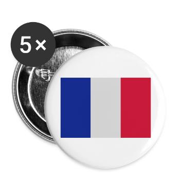 Drapeau France - Lot de 5 grands badges (56 mm) - blanc - Devant