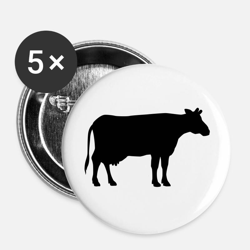 cow animal - Buttons large 2.2''/56 mm (5-pack) - white