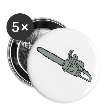 Tronçonneuse 2 - Lot de 5 grands badges (56 mm) - blanc - Devant