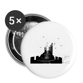 Meer - Buttons groß 56 mm (5er Pack) - Weiß - Vorne