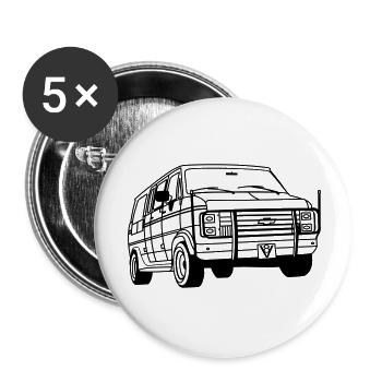 ChevyVan01_1 - Buttons groß 56 mm (5er Pack) - Weiß - Vorne