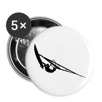 Planche à voile - Lot de 5 grands badges (56 mm) - blanc - Devant