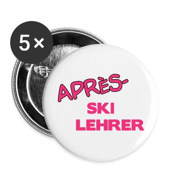 Après Skilehrer - Buttons groß 56 mm (5er Pack) - Weiß - Vorne