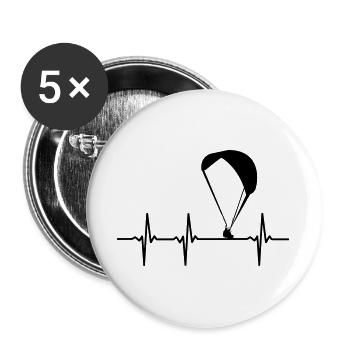 Gleitschirm EKG - Buttons groß 56 mm (5er Pack) - Weiß - Vorne