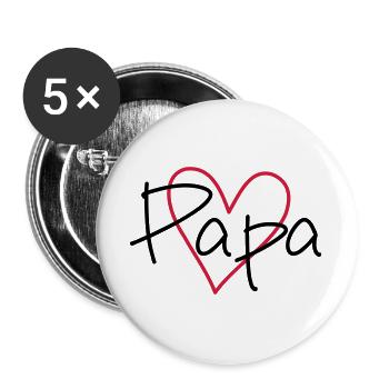 Heart Papa Papamotiv - Buttons large 2.2''/56 mm (5-pack) - white - Front