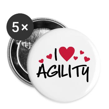 agility - Buttons groß 56 mm (5er Pack) - Weiß - Vorne