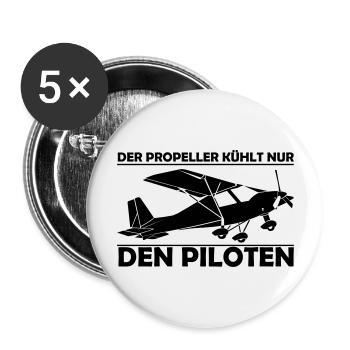 C42 Ultraleichtflugzeug Geschenk - Buttons groß 56 mm (5er Pack) - Weiß - Vorne