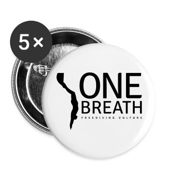 One Breath (custom color) - Buttons groß 56 mm (5er Pack) - Weiß - Vorne
