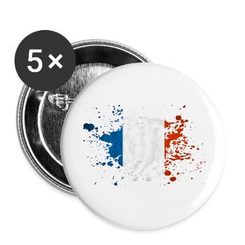 france eclaboussure - Lot de 5 grands badges (56 mm) - blanc - Devant
