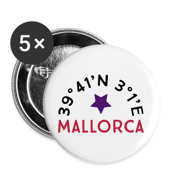 Mallorca - Buttons groß 56 mm (5er Pack) - Weiß - Vorne