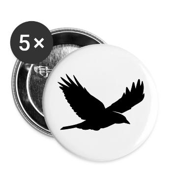 Raven Silhouette - Buttons large 2.2''/56 mm (5-pack) - white - Front